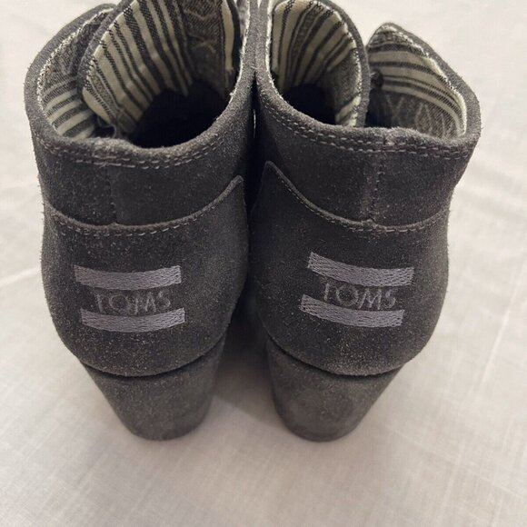 Toms Charcoal Gray Women’s Wedge Booties Size 9 - Picture 5 of 8